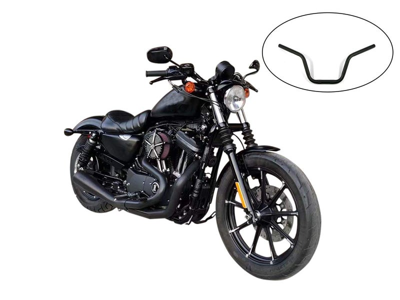 COBIKE Motorcycle Hanger 1 inch 25mm Ace Cafe Racer Clubman Handlebar Handle bars handlebars Bar compatible with Harley Sportster XL883 XL1200(Black) - Image 2
